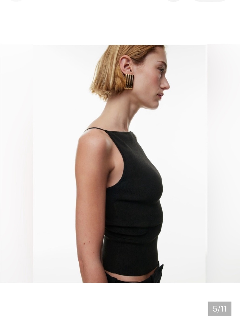 Babaton Black Ribbed Sleeveless Tank NWT